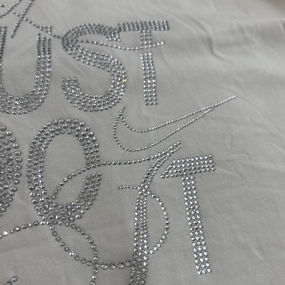 Nike White Tee with Rhinestone Script - Picture 5 of 6